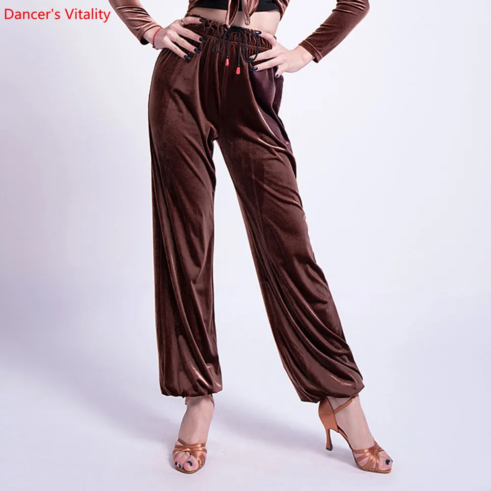 Latin Dance Pants Velvet Practice Dancing Trousers Women Professional
