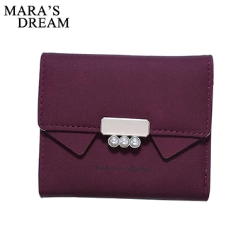 

Mara's Dream 2018 Women Short Wallets PU Leather Female Solid Color Purses Coin Purse Card Holder Wallet Woman Small Zipper Bags