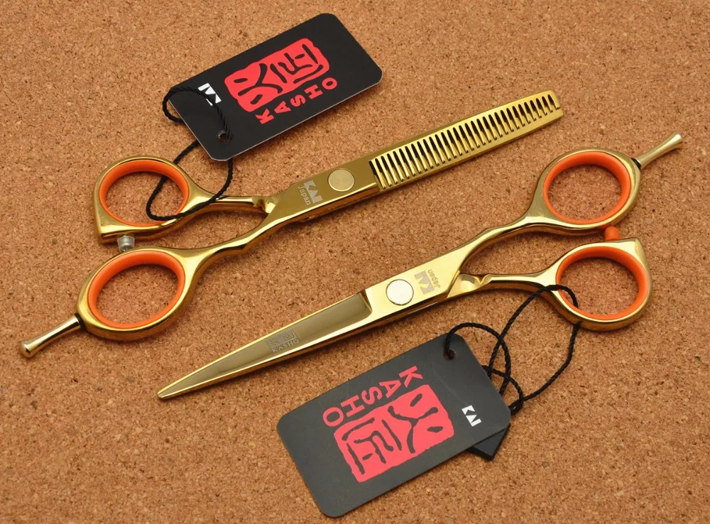 715# 5.5'' Brand Kasho Golden TOP GRADE Hairdressing ...