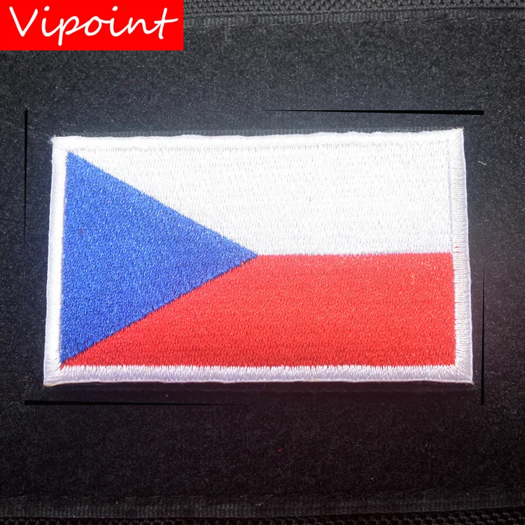 

VIPOINT embroidery HOOK&LOOP Czech Republic flag patch national flag patches badges applique patches for clothing AD-364