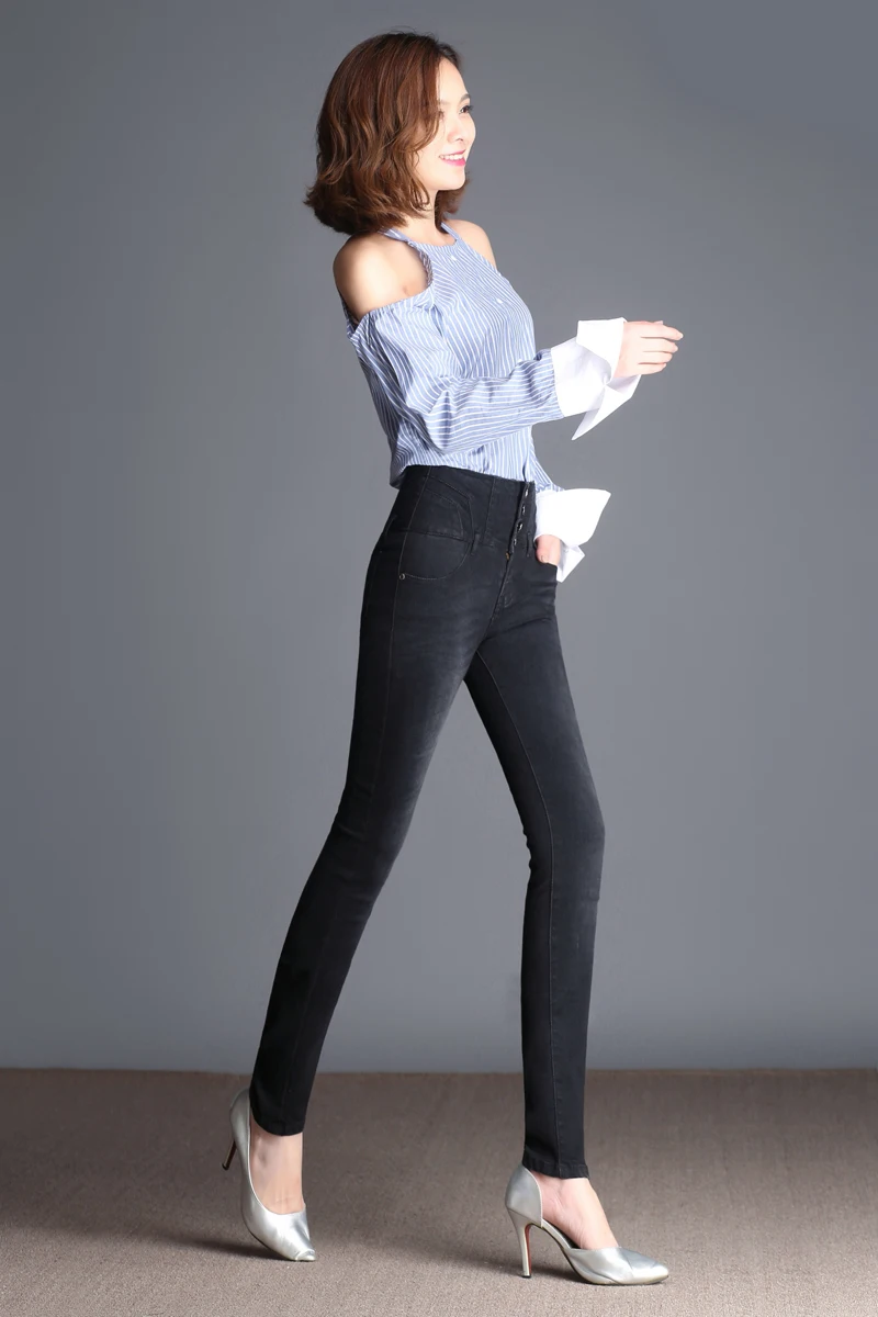 Nonis новые модные женские эластичные облегающие джинсы-стрейч женские осенние джинсы узкие брюки Большие размеры