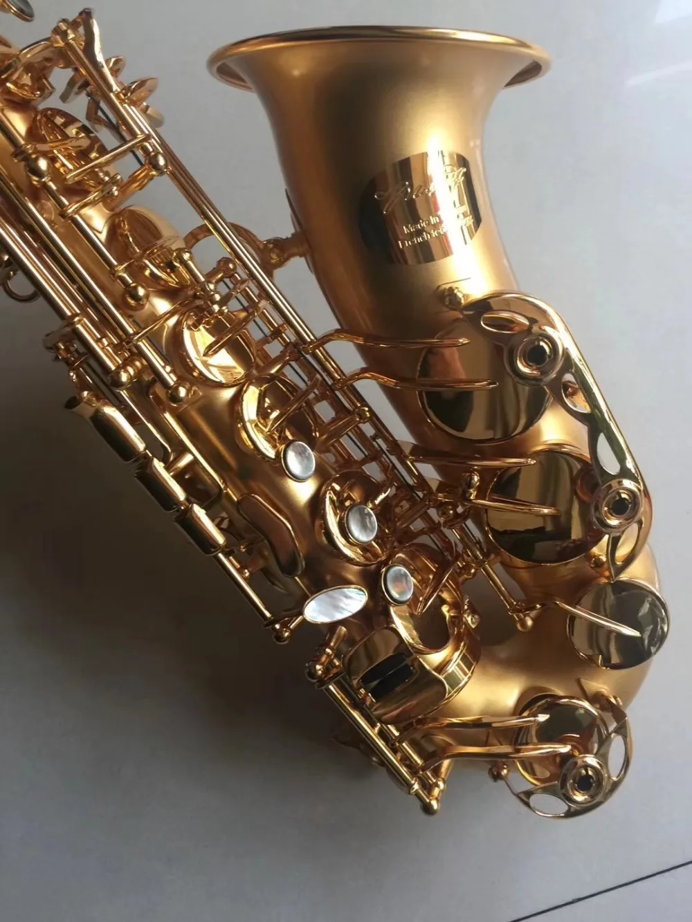 Taiwan Original MUSEADF 18k Electrophoresis Gold Alto font b Saxophone b font Instrument Dedicated Brass tube