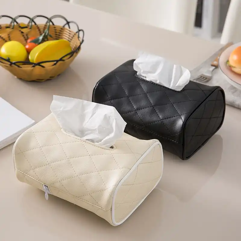 Pu Leather Tissue Box For Wet Wipes Storage Box Car Office Paper