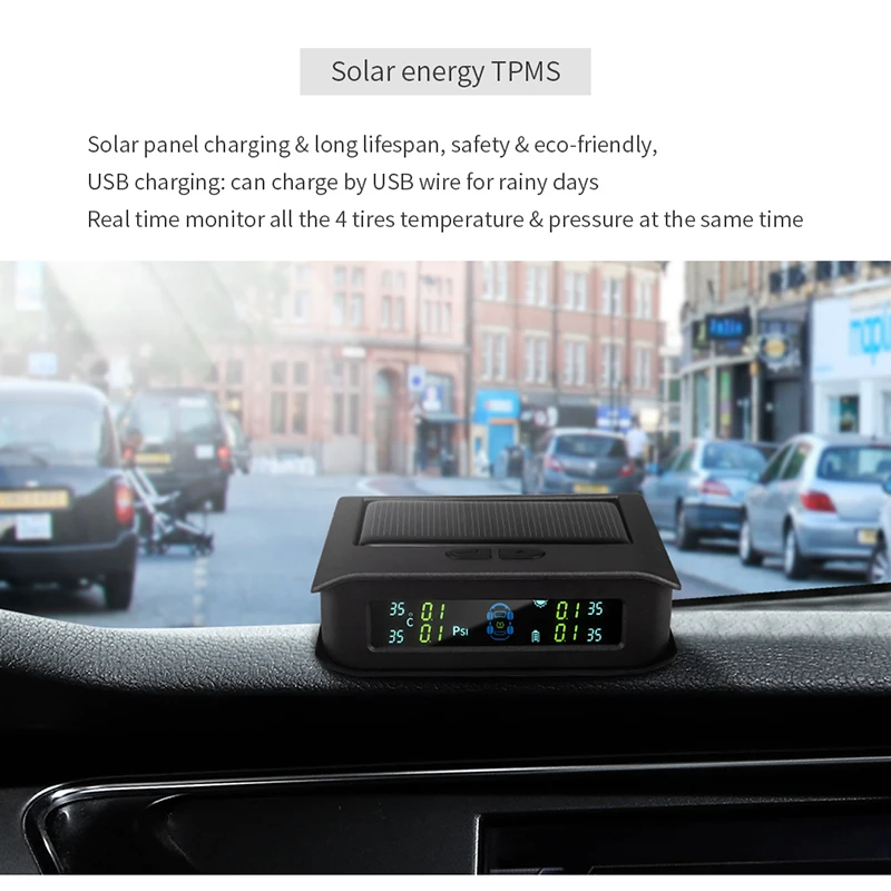 Монитор давления в шинах Easyguard перезаряжаемый TPMS с 4 внутренними датчиками и