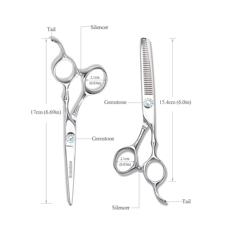 Brainbow ножницы для волос Профессиональные Парикмахерские ножницы качество 6 дюймов Резка истончение инструмент для укладки стрижка плоских зубов лезвия