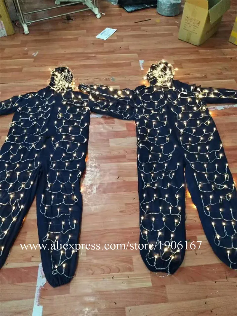 Colorful led luminous robot suit stage perfromance costume07