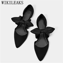 Обувь на плоской подошве с бантом-бабочкой; женские лоферы без застежки; женские мокасины; коллекция года; сезон весна-осень; женская повседневная обувь на плоской подошве; Zapatos De Mujer