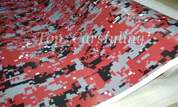 

Protwraps Black & Red & Gray Air Free Bubbles Camouflage Vinyl Film-Different Sizes for options