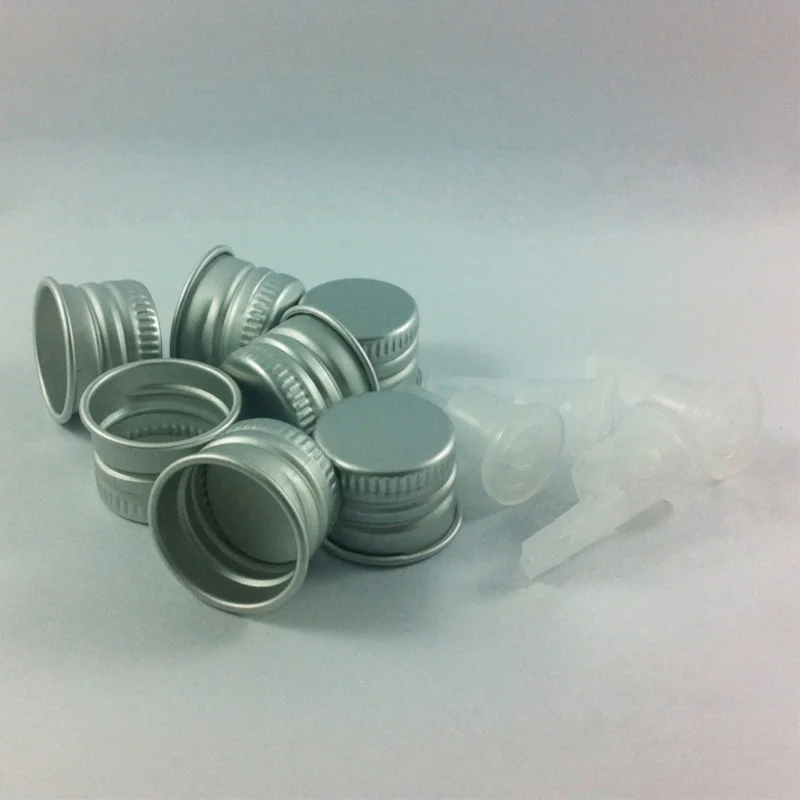 

silver aluminum screw cap with dropper plug,can match with 5ml\10ml\15ml\20ml\30ml\50ml\100ml essential oil bottle,18mm