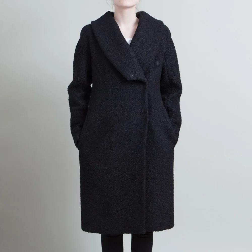 Noir Longue Personnalisé Arlenesain Black Manteau Laine Nouveau 032 qUpxnxZz