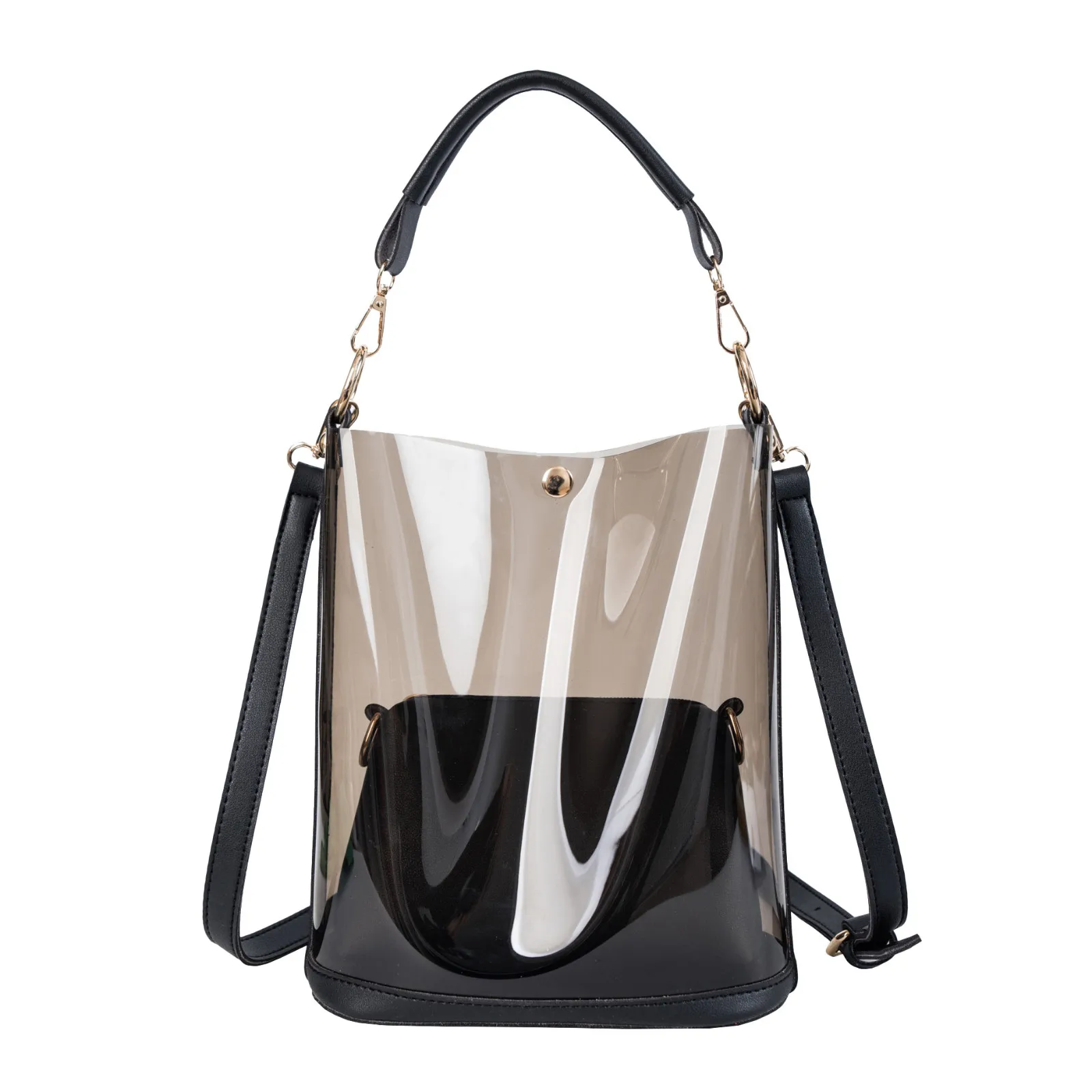 

MAIOUMY New Summer Transparent Bucket Bag Versatile Handbag Fashion Diagonal Package Hasp Barrel-shaped travel Bag hot June 13