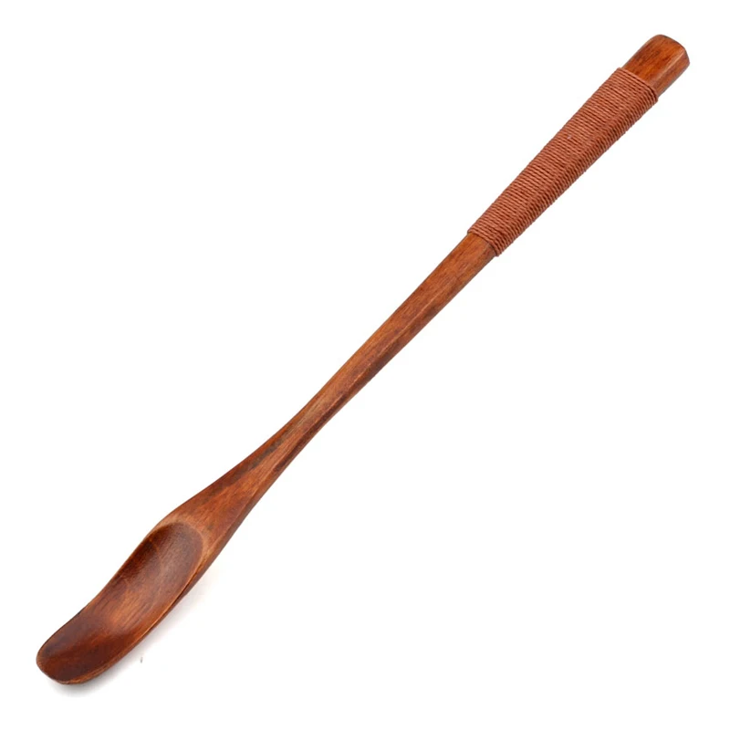 3Pcs Wooden Spoon Teaspoon Long Handle Coffee Tea Spoon Coffee Stirrer Honey Sugar Mixing Stirring Coffee Spoon Set Tableware Tea Accessories (2)