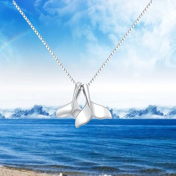 

Boho Silver 925 Jewelry 925 Sterling Silver Mermaid Tail Necklaces Pendants Statement Necklace For Women Wedding 2019