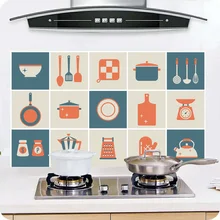 Wall Sticker Oil-proof Paste Stove Self-adhesive Foil Waterproof High Temperature Wall Stickers Cartoon Kitchen Decoration