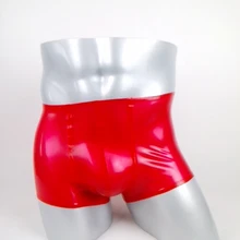 Модные Красные сексуальные латексные трусы боксеры Фетиш натуральный каучук шорты для мужчин плюс размер Горячая Распродажа