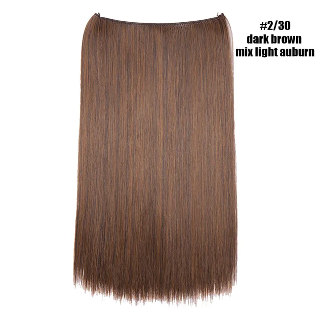 BENEHAIR Invisible Wire No Clips In Hair Extensions Secret Fish Line Hairpieces Synthetic Hair Extensions Fake Hair For Women 2-30