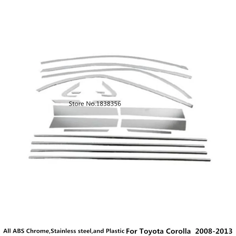 Автомобиль палку нержавеющая сталь, стекло гарнир столб средней колонке отделкой для Защитные чехлы для сидений, сшитые специально для Toyota Corolla Altis 2008 2009 2010 2011 2012 2013
