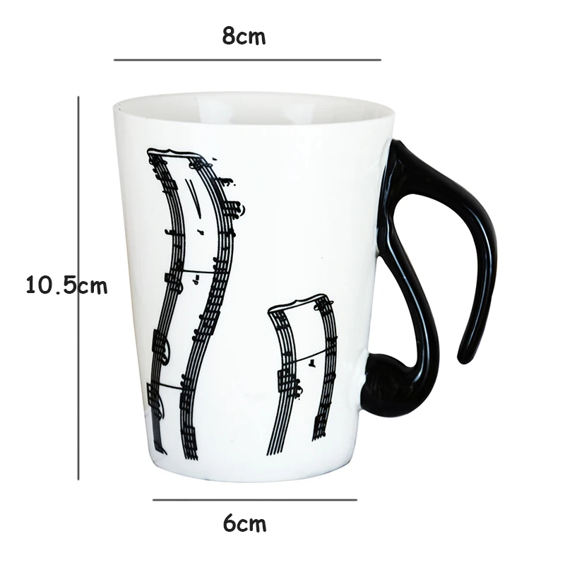 Transhome Creative Coffee Mug Ceramic Mugs And Cups For Tea Milk Cup Music Mug 300ml Travel Coffee Mug For Lover Valentines Gift