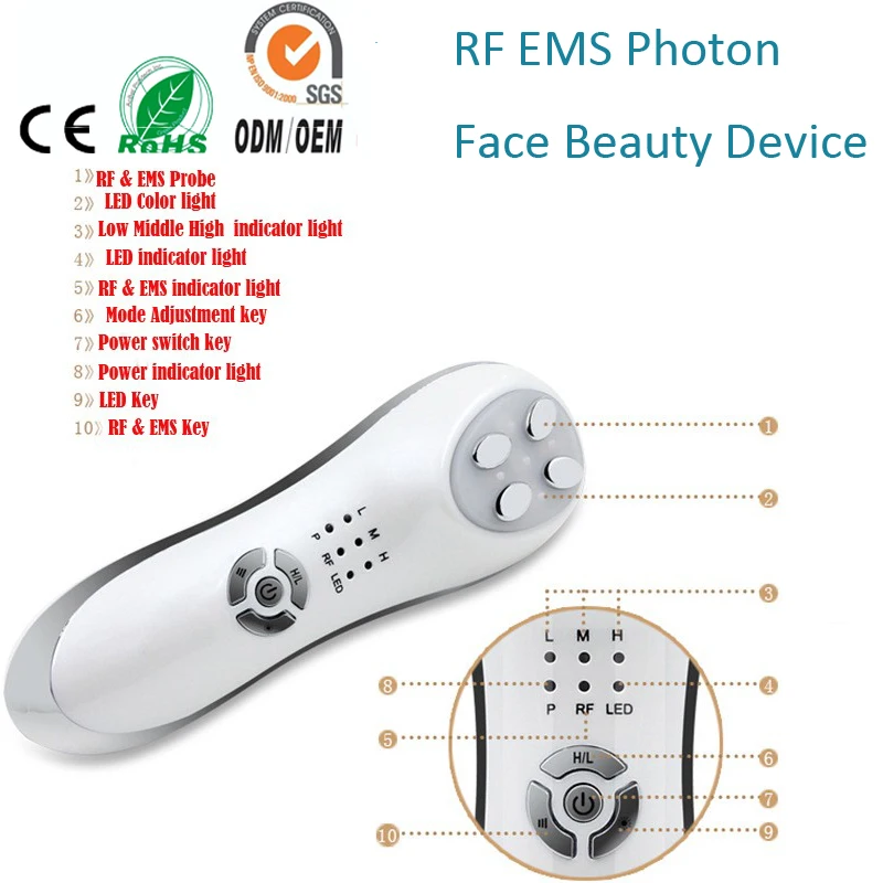 

Mini Portable USB Rechargeable EMS RF Radio Frequency Skin Stimulation Lifting Tightening Led Photon Rejuvenation Beauty Device