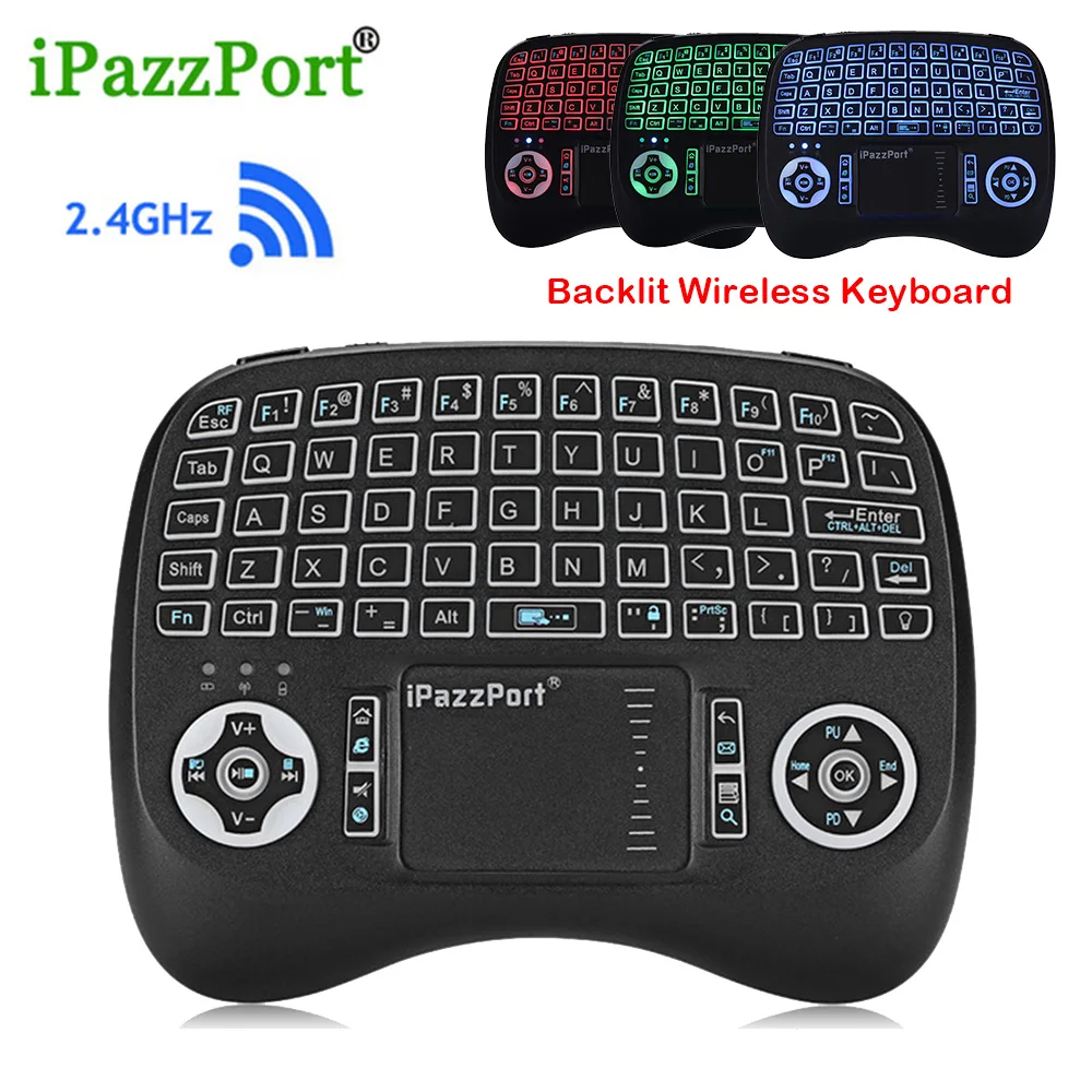 

New Arrival KP-810-21TL Wireless Mini Keyboard Micro USB Backlight Function With Touchpad For PC Xbox 360 PS4 Android TV Box