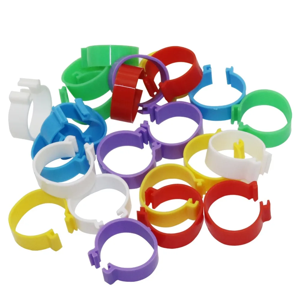 6 Colors 25mm Poultry foot ring Chicken duck Goose Buckle type Clip rings Chicken coop Farm equipment Feeding supplies 90 Pcs