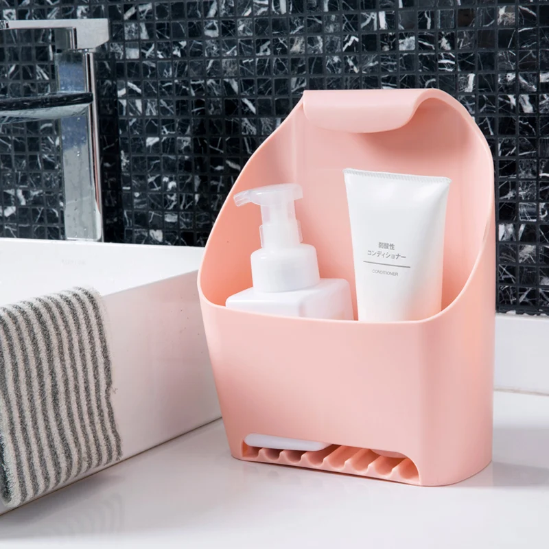 Meyjig Punch-free Bathroom Shelf Organizer Bathroom Wash Rack Toilet Plastic Wall Hanging Shelf Sundries Storage Rack4
