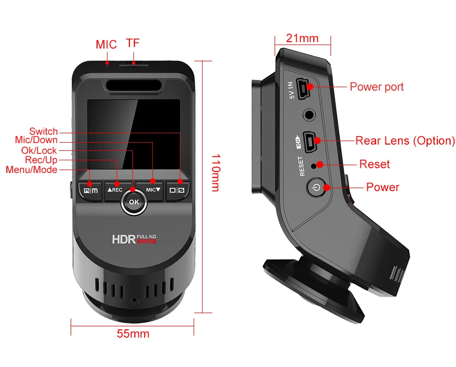 Junsun 4 к 2160 P Ultra HD автомобиль видеорегистратор двойной объектив Dashcam Встроенный gps трекер ночное видение камера с 1080 170 сзади камер