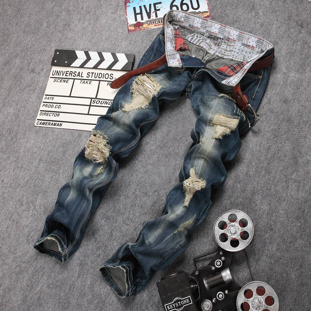 

Mens Fashion Skinny Jeans Straight Slim Fit Jeans Trousers Casual Jeans