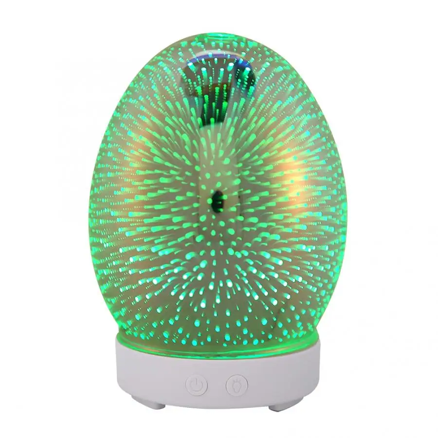 100ml 3D Air Humidifier Glass Aroma Essential Oil Diffuser Mist Maker Ultrasonic Fireworks LED Light Humidifier New