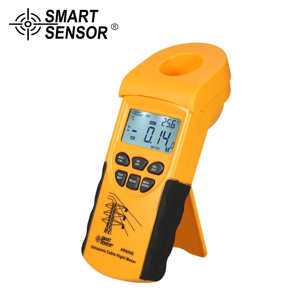 

SMART SENSOR Ultrasonic Cable Height Meter 6 Cables Measurement LCD display Measuring Range( Height 3-23m ,Plane 3-15m) AR600E