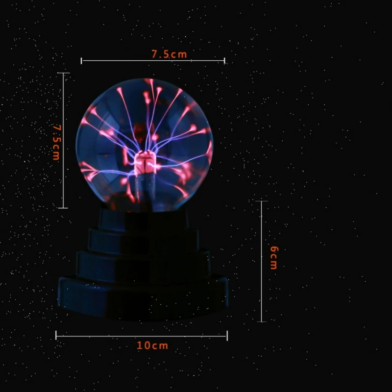3 дюйма Стекло магический плазменный шар свет USB настольные огни Сфера ночник детский подарок на год Волшебная плазменная Ночная лампа