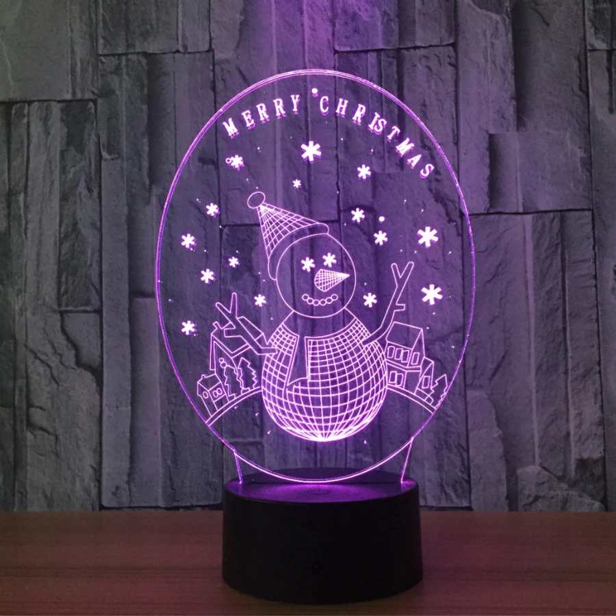Лампа 3D Ночник детская игрушка светодиодный 3D сенсорный Настольный светильник 7 цветов мигающий светодиодный свет Рождество Хэллоуин украшения для дома