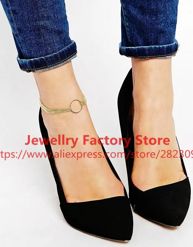 200pcs/lot Gold Stretch Anklet Foot Chain Leg Bracelet Sparkling Ankle