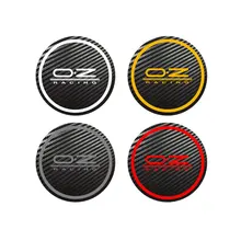 4 pçs para oz racing octavia a5 fabia excelente estilo do carro emblema logotipo centro carbono tampas cubo de roda liga adesivos todos os tamanhos