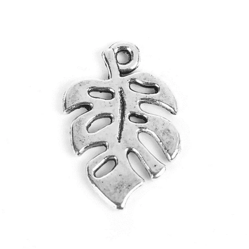 

DoreenBeads Zinc Based Alloy Charms Leaf Antique Silver Hollow Pendant DIY Jewelry Findings 19mm( 6/8") x 12mm( 4/8"), 10 PCs