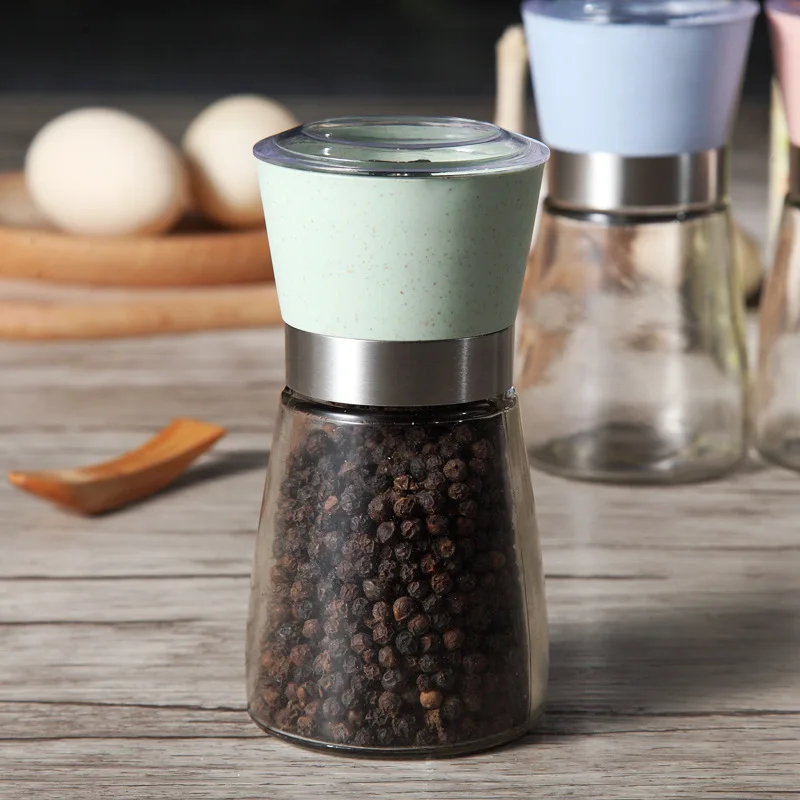 

Creative Kitchen Grinding Bottles,Salt Pepper Mill Grinder Pepper Grinders Shaker Spice Container Seasoning Condiment Jar Holder