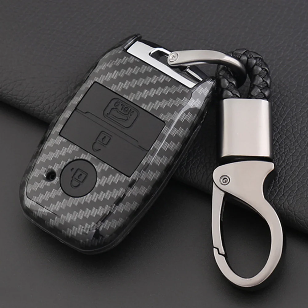 

IMTFOO CARBON FIBER PRINT CAR SMART KEY BAG KEY COVER CASES FOR 2016 2017 2018 KIA SPORTAGE OPTIMA K5 FORTE K3 ACCESSORIES