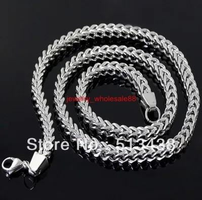 

super Men's high-grade silver 100% stainless steel 6mm Franco chain necklace,23.6''
