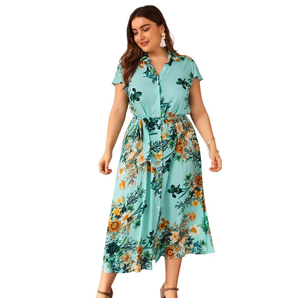 

Casual Beach Dress Summer Holiday Loose Dress Notched Button Office Dress Sashes Elegant Maxi Dress Robe Femme Vestidos 2019