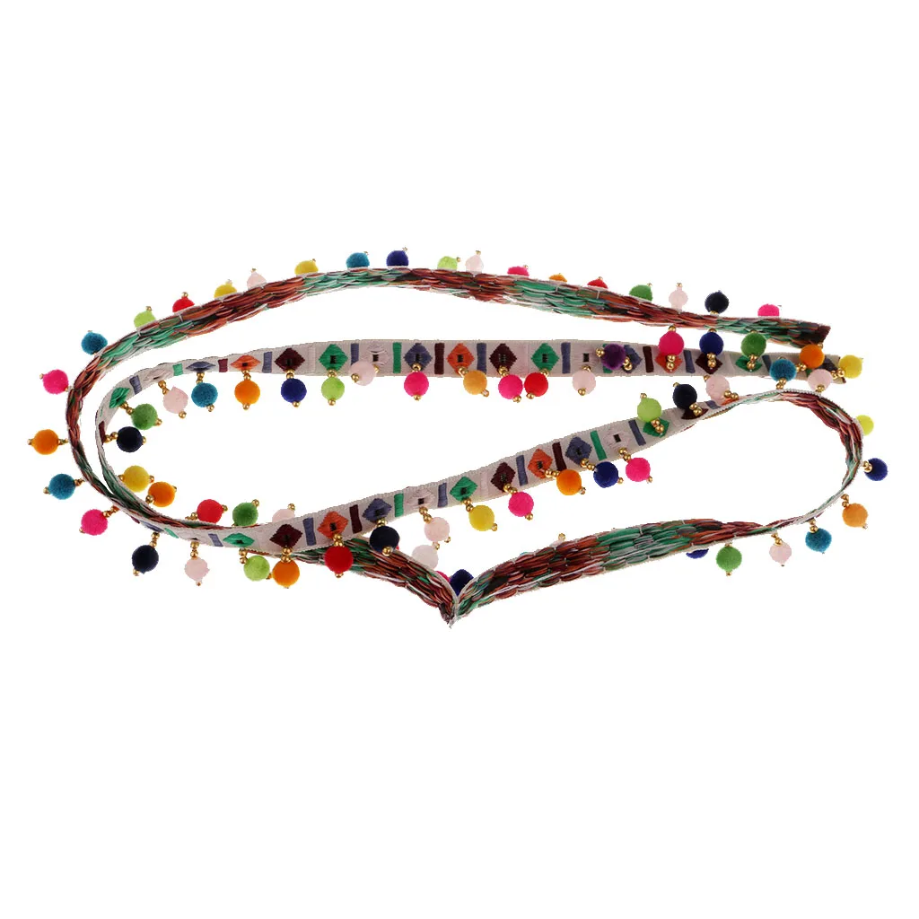 1 Yard Ethnic Style Pompom Beads Fringe Tassel Braid Jacquard Ribbon National Trim Lace Sewing Applique DIY Crafts Supplies 1 Yard Ethnic Style Pompom Beads Fringe Tassel Braid Jacquard Ribbon National Trim Lace Sewing Applique DIY Crafts Supplies