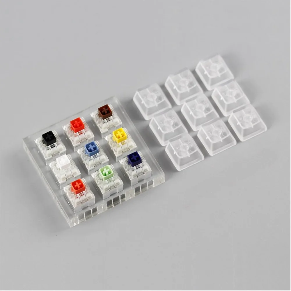 Kaih box 9 swithes tester translucent Keycaps testing Tool box navy white orange switch box royal