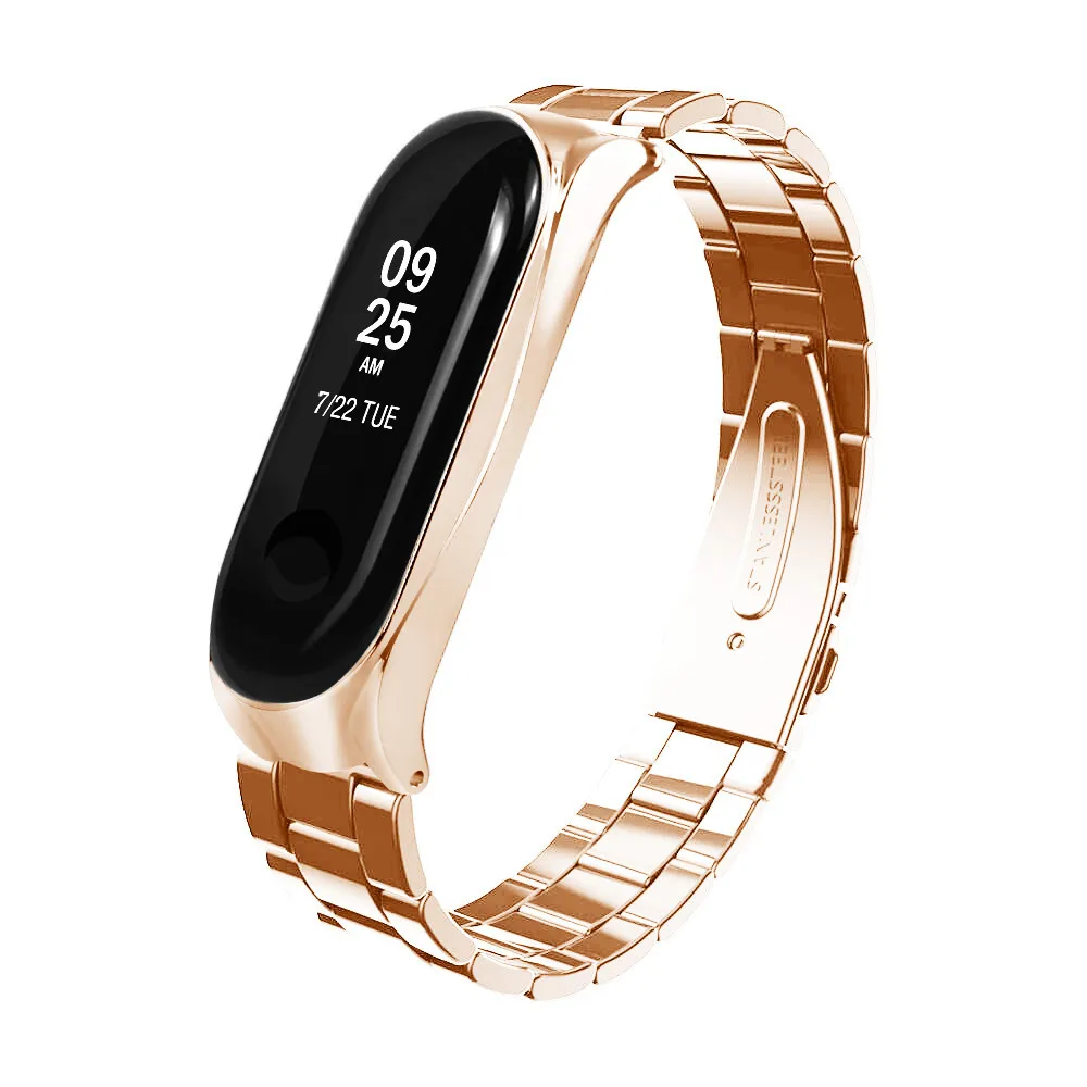 Модный фитнес-браслет из нержавеющей стали, роскошный ремешок на запястье, металлический браслет для Xiaomi Mi, ремешок 3, умные часы, relogios