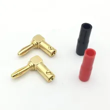 4 шт./лот медь правый угол/90 градусов винт типа банан разъем/динамик Кабельный разъем
