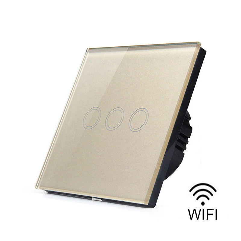 Европейский стандарт 1/2/3 клавиши 1 канал Wi Fi сенсорный выключатель умный