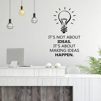 

Office Wall Art Decal Idea Inspiration Quote Light Bulb Business Success Work Office Decor Motivation Vinyl Sticker Mural SK41