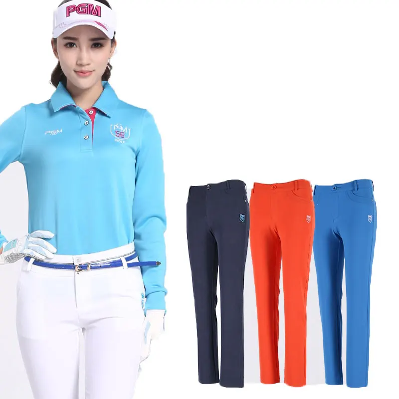 Pgm Women High Elasticity Golf Pants Sportwear Ladies High Waist Slim