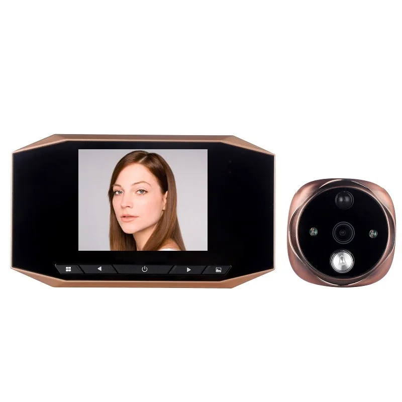 

Video Eye door viewer digital peephole 3.5 inch LCD PIR motion sensor 4X zoom IR Night vision Photos Video door bell door camera