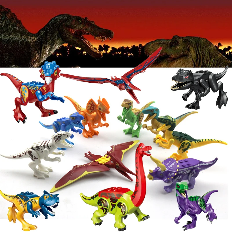 

Legoings Dinosaurs World Building Blocks Toys Dragon Animal Model Figure Assemble Brick Block Toys For Children Kids Gifts