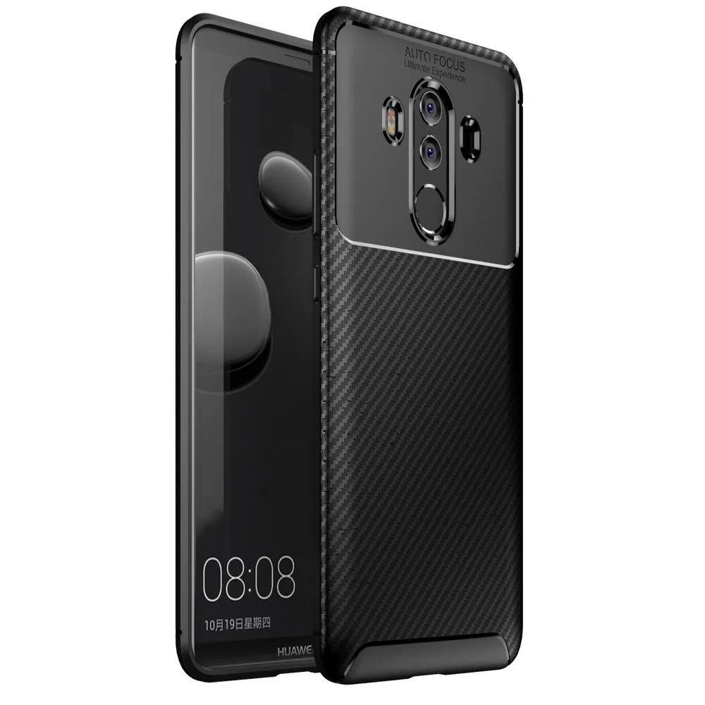 For Huawei Mate 10 Pro carbon fiber Matte Anti-knock soft TPU silicone Back Cover for Shockproof shell free shipping |