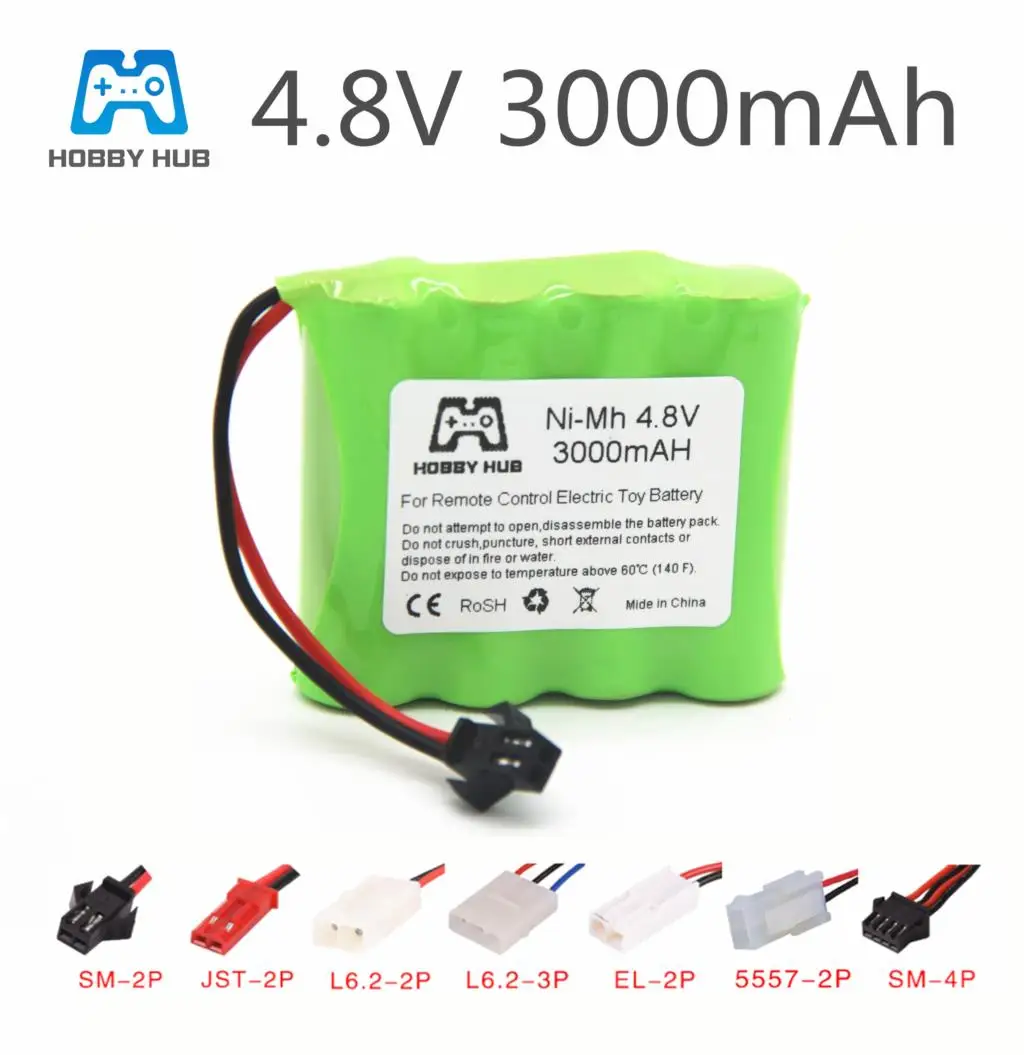 

Hobby Hub 4.8v rechargeable battery For Tanks robots 3000mah Ni-MH battery nimh aa 4.8v pack 3000mah batteries for RC cars boat
